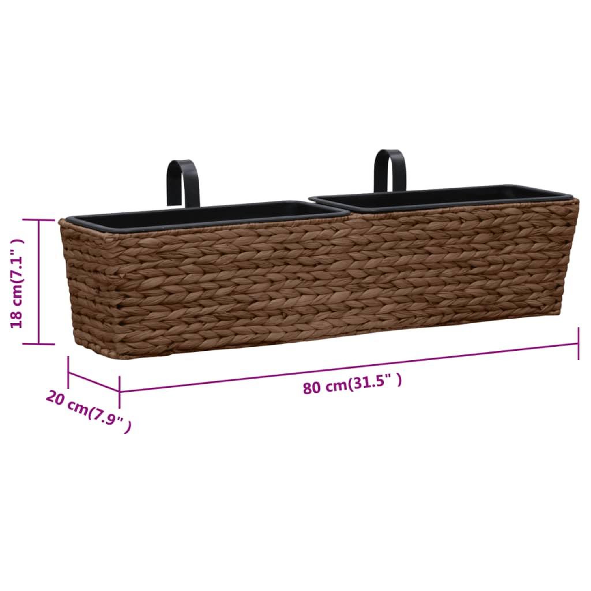 Voir la diapositive 6 : VIDAXL Pots de fleurs 2 pcs jacinthe d'eau marron