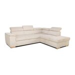 DAYTON Canapé d'angle convertible réversible 5 places DAYTONA - Velours côtelé beige - Coffre de rangement - L 260 x H 94 x P 216 c