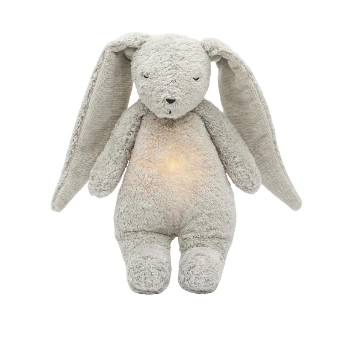 BB&CO Moonie – lapin nature bio avec sons et lumieres gris mineral