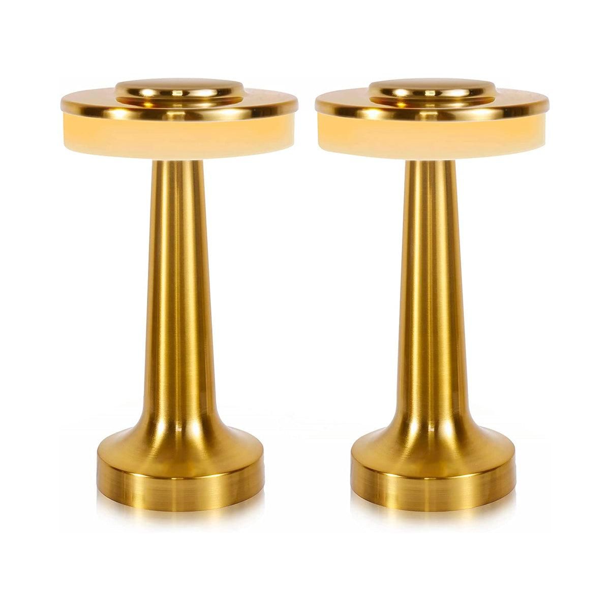 Lumisky Set de 2 lampes de table CHIC Doré Metal H21cm