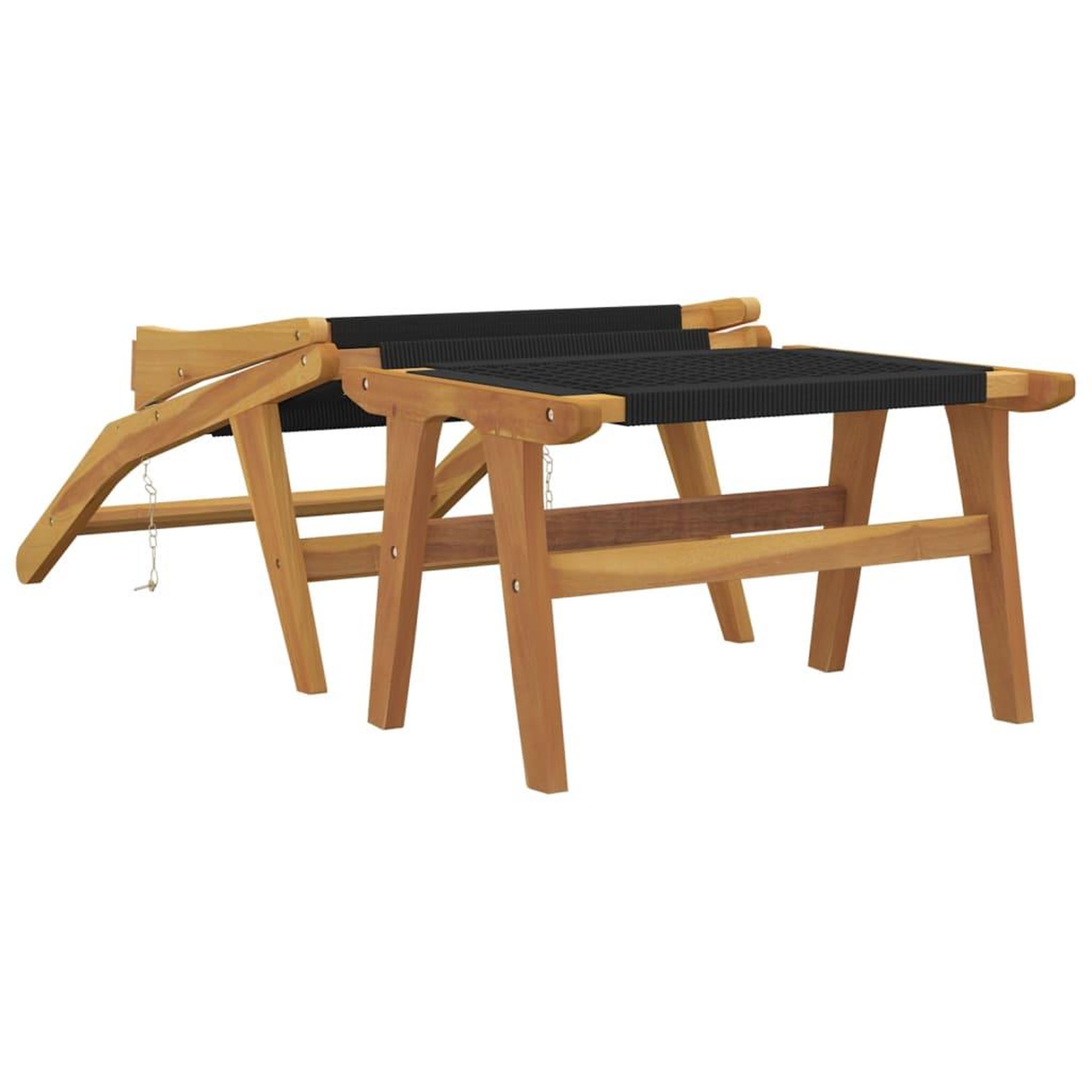 Voir la diapositive 5 : VIDAXL Chaise de jardin et repose-pieds Bois teck solide et polyester