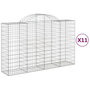 Voir la diapositive 2 : VIDAXL Paniers a gabions arques 11 pcs 200x50x120/140 cm Fer galvanise