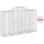 Voir la diapositive 2 : VIDAXL Paniers a gabions arques 11 pcs 200x50x120/140 cm Fer galvanise