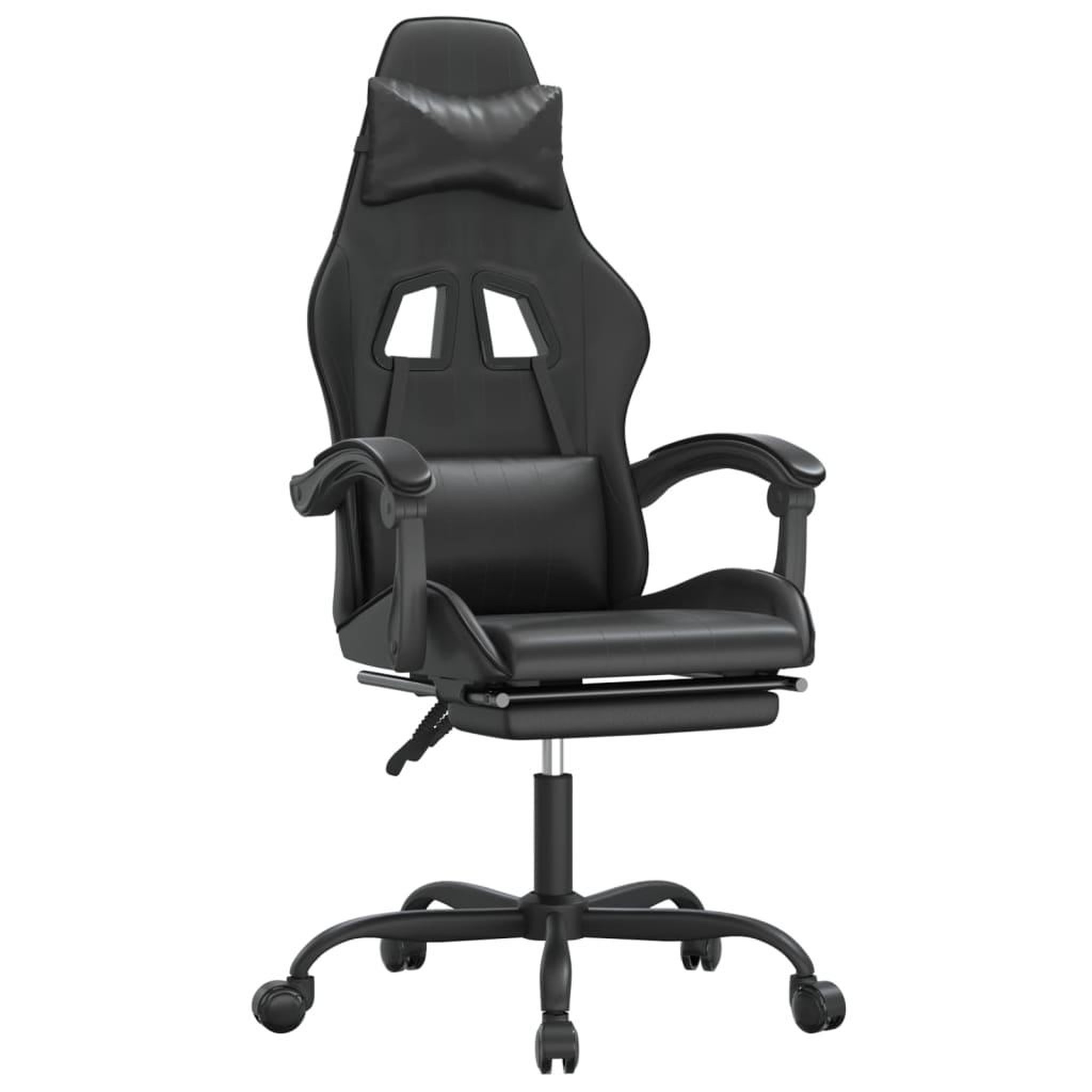 Voir la diapositive 2 : VIDAXL Chaise de jeu avec repose-pied Noir Similicuir