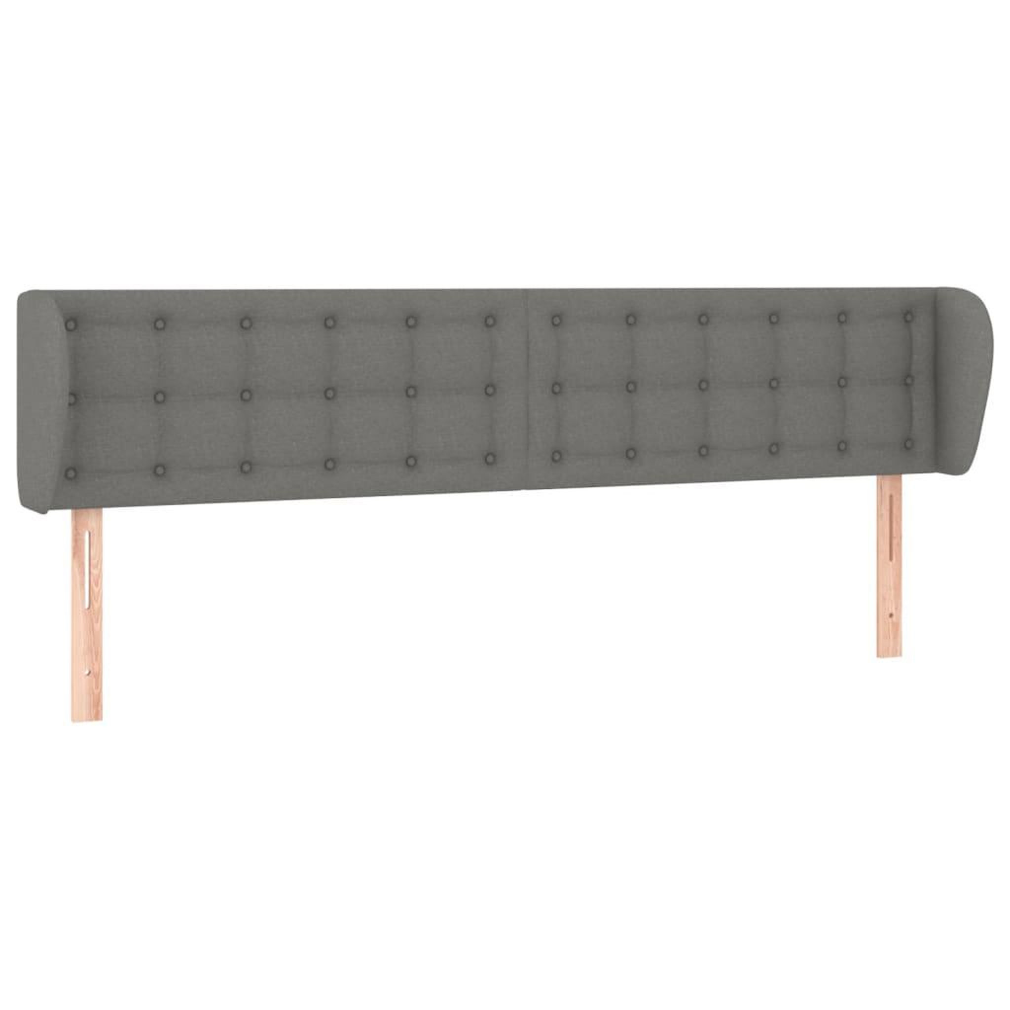 Voir la diapositive 2 : VIDAXL Tete de lit avec oreilles Gris fonce 163x16x78/88 cm Tissu