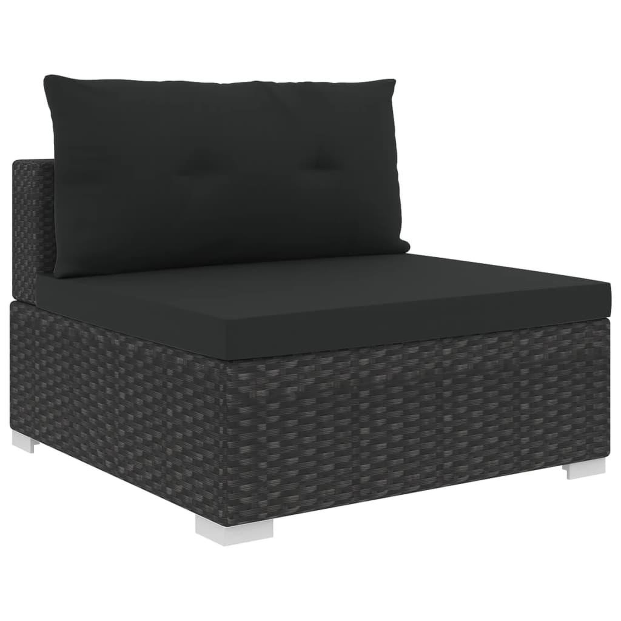 Voir la diapositive 5 : VIDAXL Salon de jardin 6 pcs avec coussins Resine tressee Noir