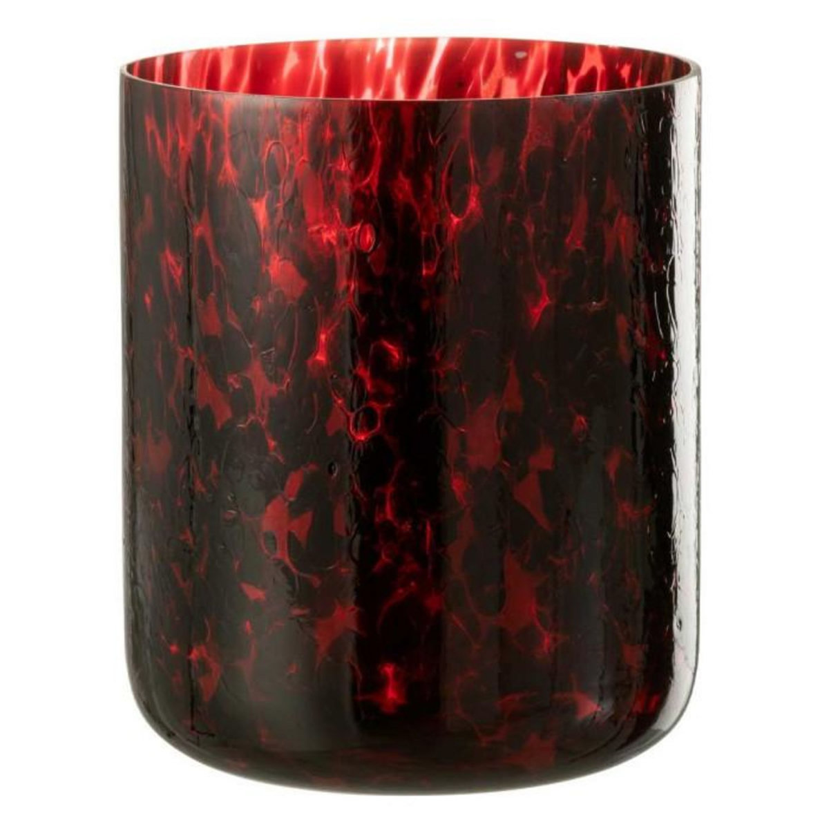 Paris Prix Photophore en Verre Tacheté  Preston  25cm Rouge