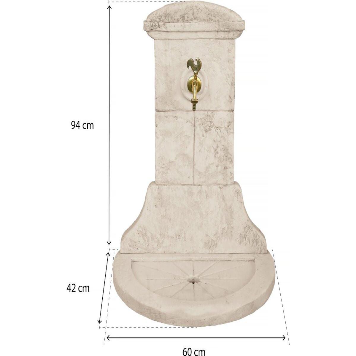 Habitat et Jardin Fontaine  CHANTILLY  - en pierre reconstituée - 60 x 42 x 94 cm