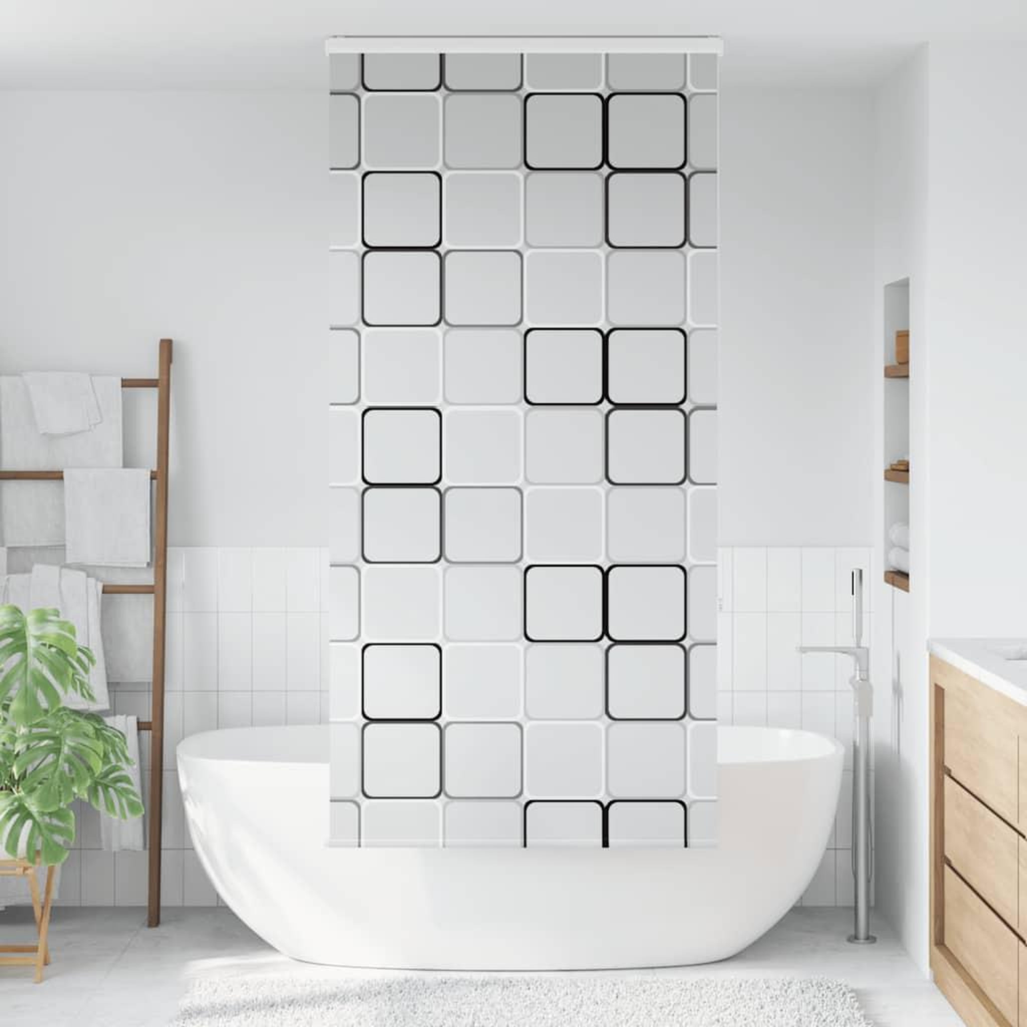 Voir la diapositive 2 : VIDAXL Store enrouleur de douche avec cassette largeur du tissu 86 cm