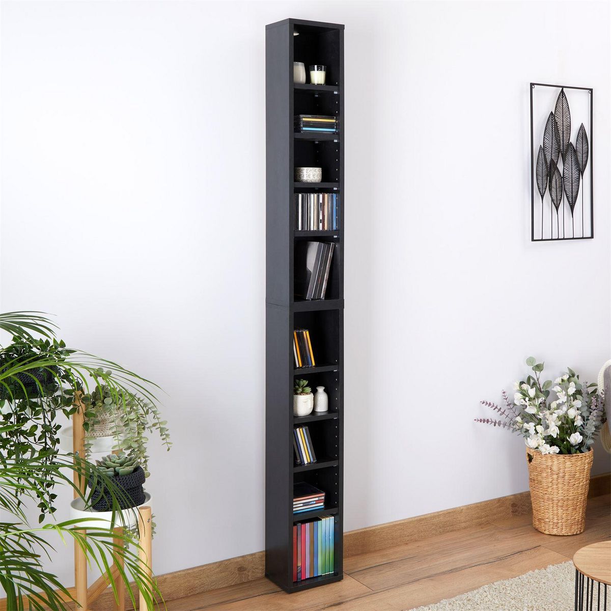 IDIMEX Etagères modulables MUSIQUE pour CD et DVD, en mélaminé