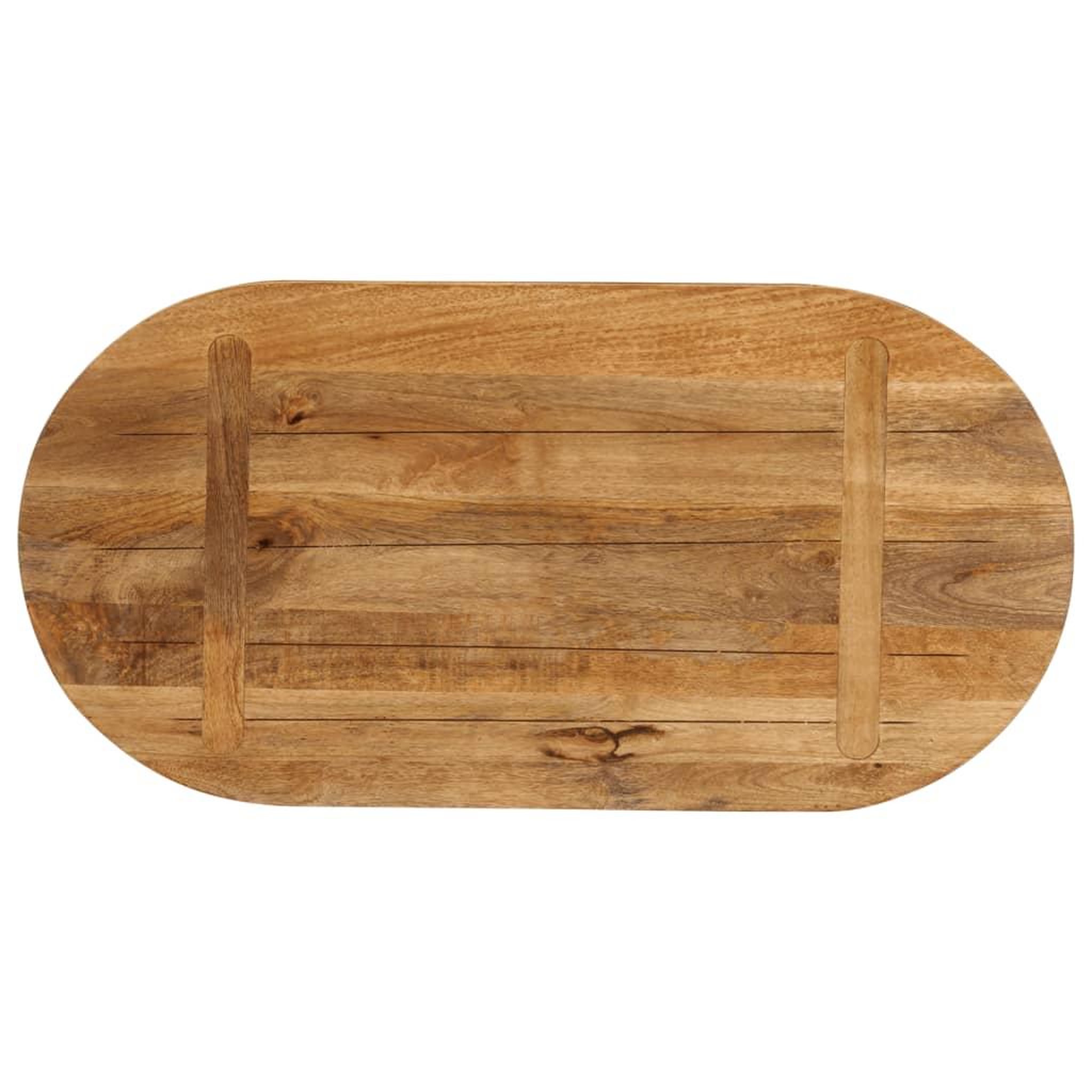 Voir la diapositive 5 : VIDAXL Dessus de table 80x40x2,5 cm ovale bois massif de manguier