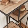 Voir la diapositive 3 : SWEEEK Etagère en métal noir et décor bois - Loft - bibliothèque 4 niveaux. L 69 x l 33 x H 113.5cm
