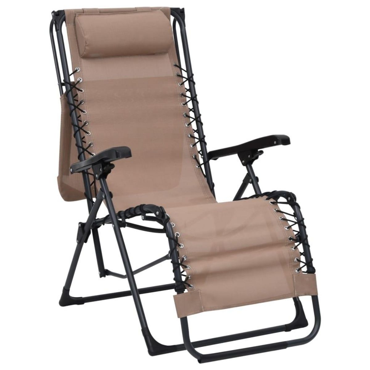 VIDAXL Chaise pliable de terrasse Textilene Taupe