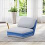 Voir la diapositive 5 : HOMCOM Chauffeuse - matelas d'appoint pliant - fauteuil convertible - inclinaison dossier réglable 5 positions - tissu polyester aspect lin gris clair bleu