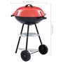Voir la diapositive 6 : VIDAXL Barbecue portable XXL au charbon avec roues 44 cm