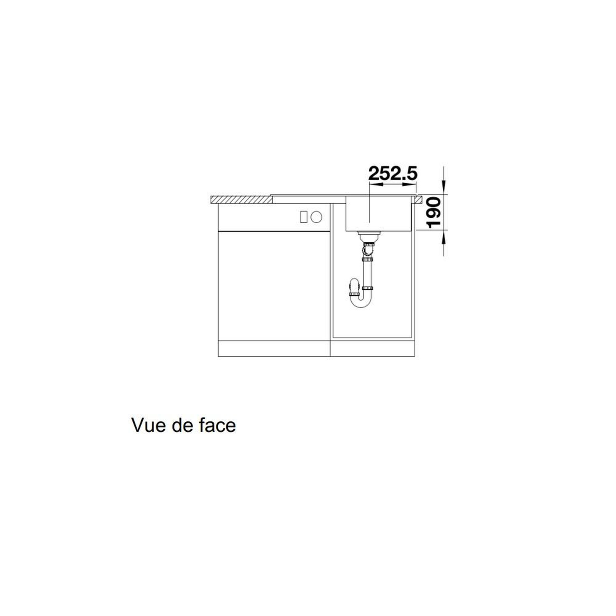 Voir la diapositive 4 : Blanco Evier à encastrer 78cm silgranit noir - 526083