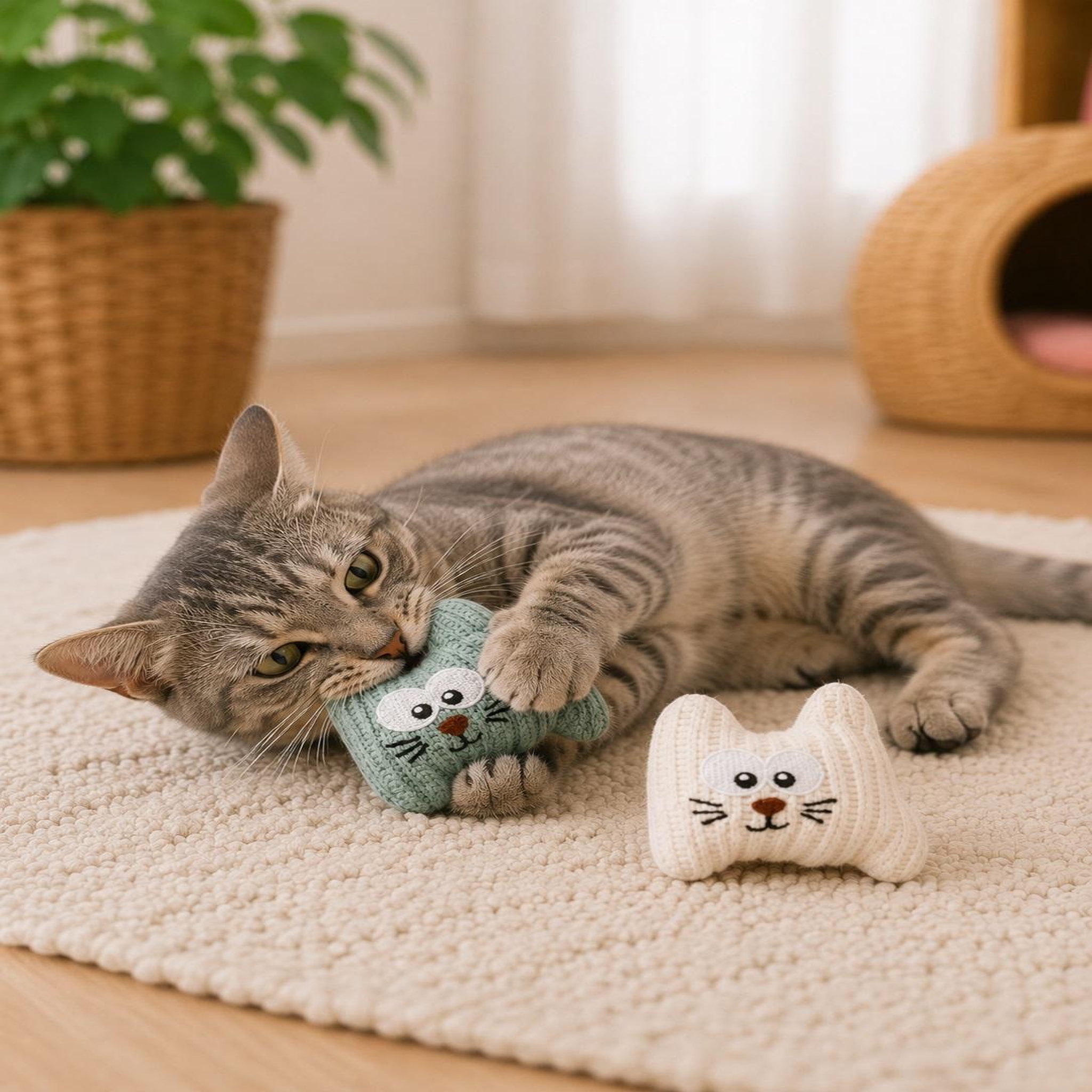 Voir la diapositive 4 : Eden Lot de 2 jouets pour chat brella avec cataire