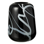 Paris Prix Vase Déco en Verre  Effet Fumé  22cm Noir