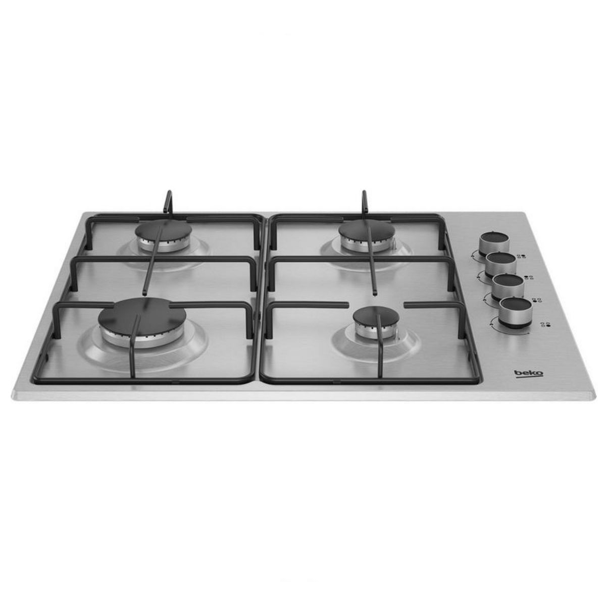 Beko Table de cuisson gaz 60cm 4 feux inox - HIGG64123SX