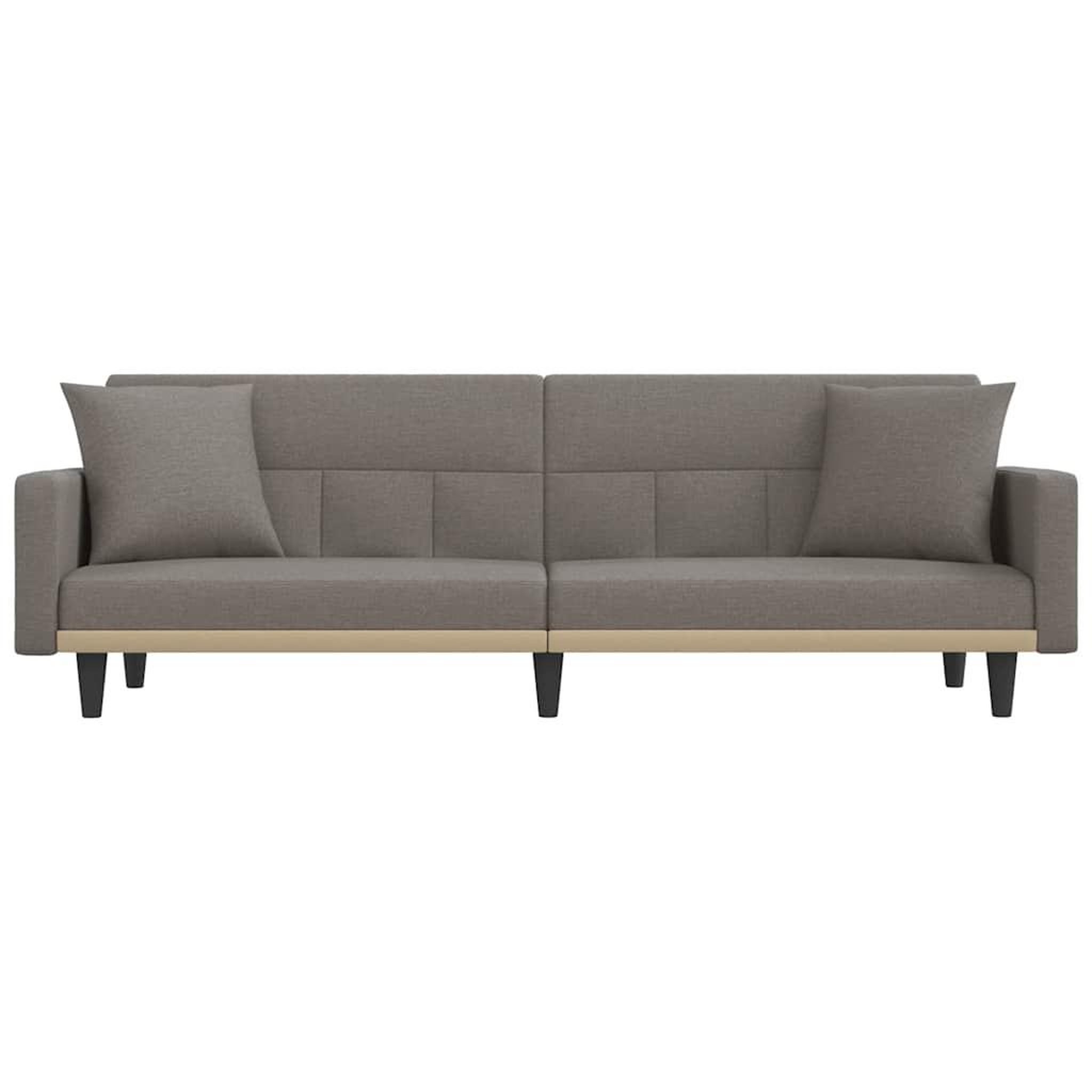 Voir la diapositive 4 : VIDAXL Canape-lit avec coussins taupe tissu