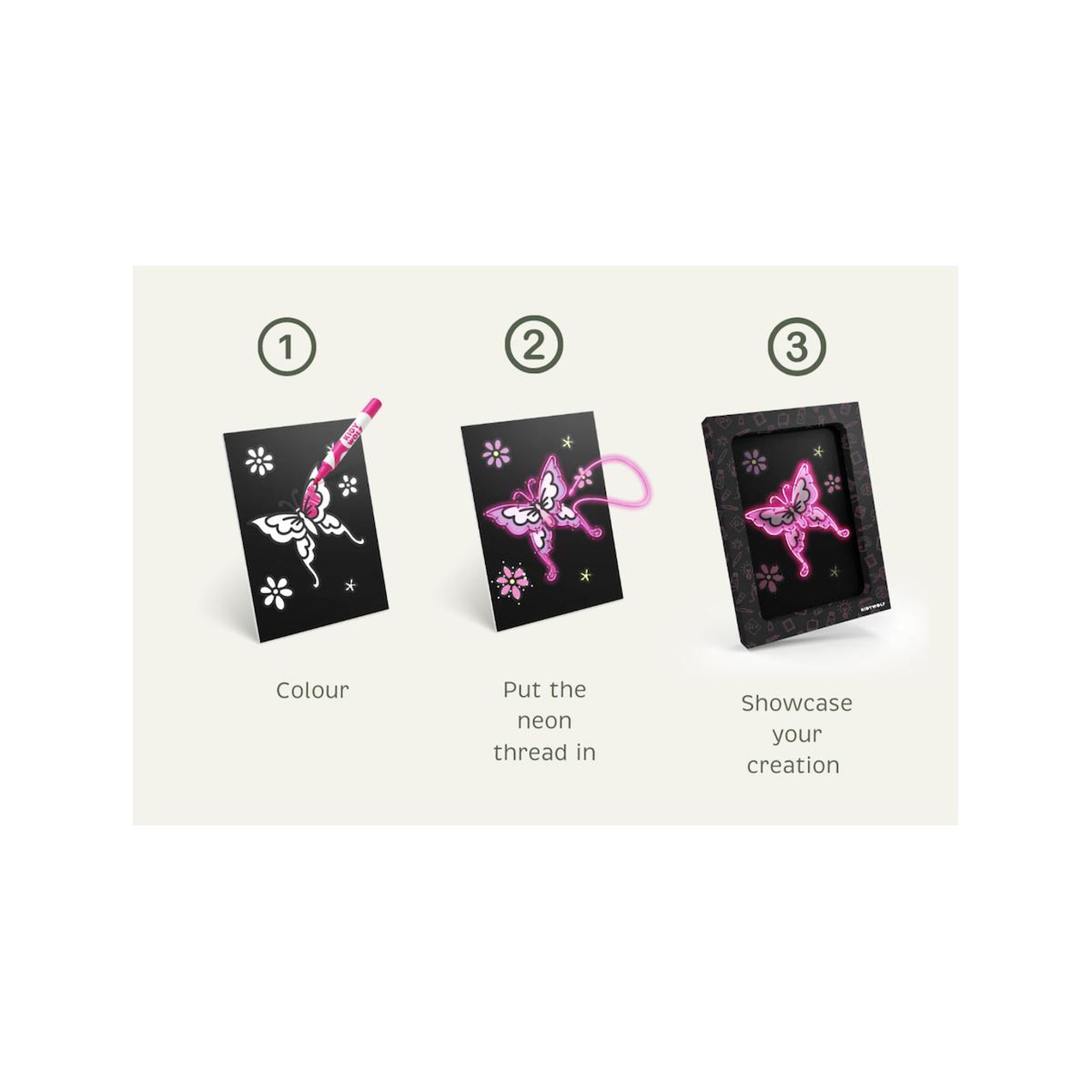 Voir la diapositive 3 : KIDYWOLF Kidyneon - Kit decoration murale lumineuse contes -
