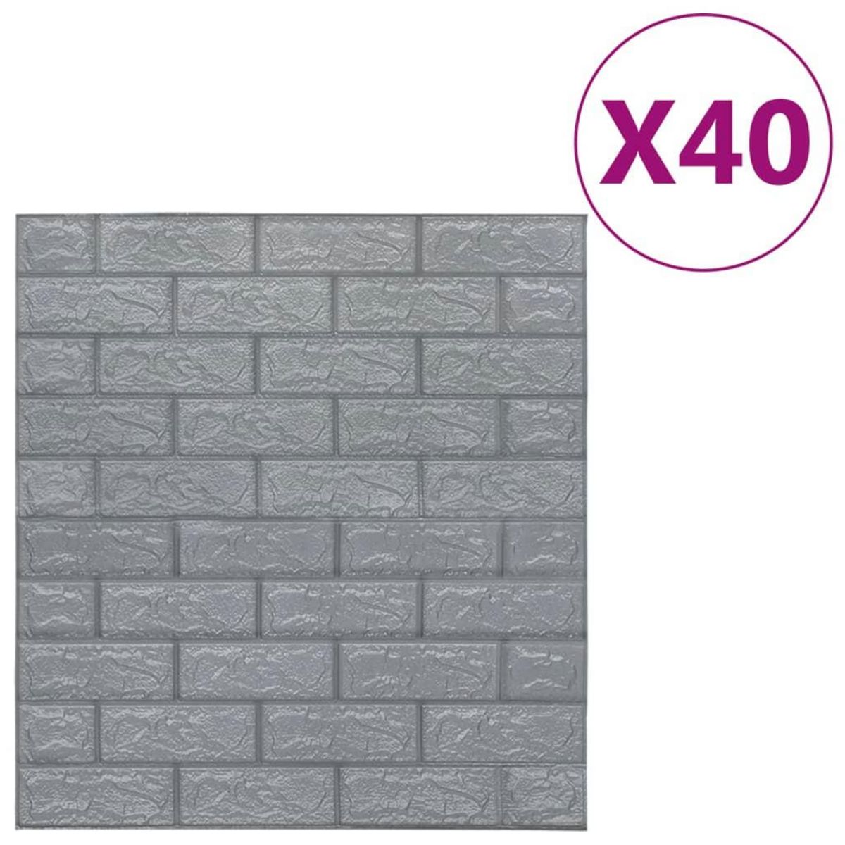 VIDAXL Papier peint 3D autoadhesif Briques 40 pcs Anthracite