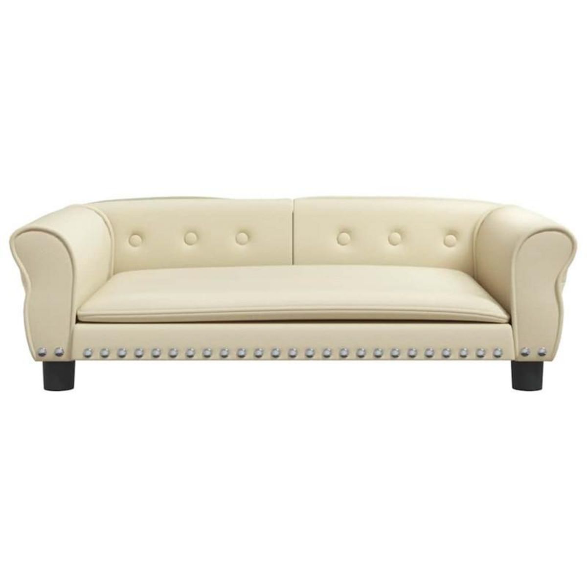 VIDAXL Lit pour chien crème 95x55x30 cm similicuir