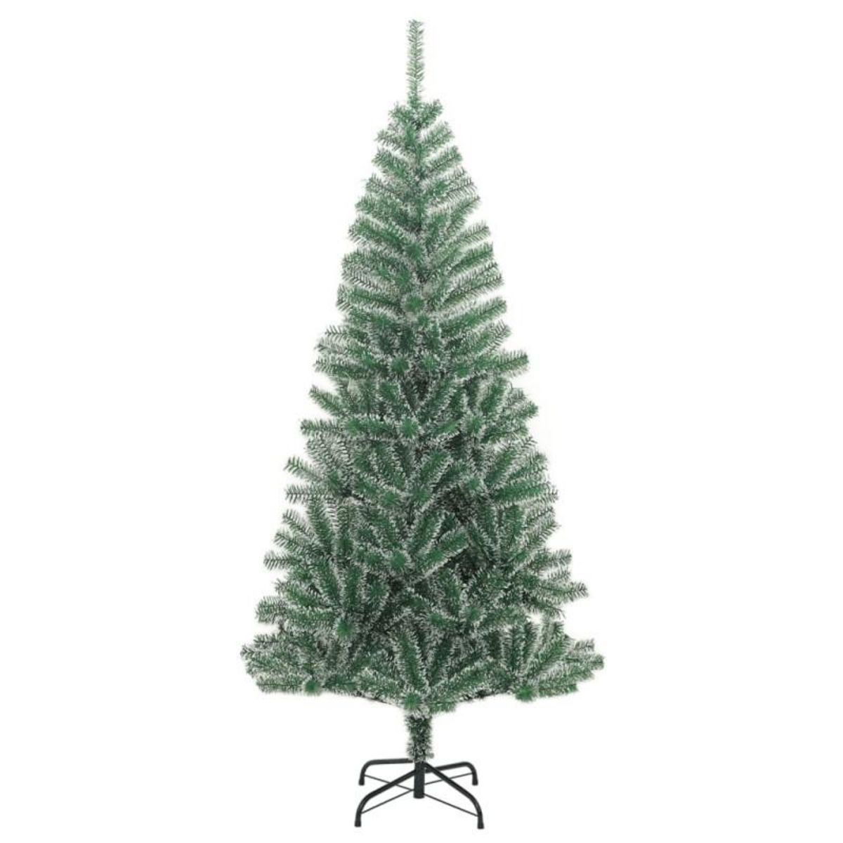 VIDAXL Sapin de Noël artificiel avec neige floquée vert 210 cm