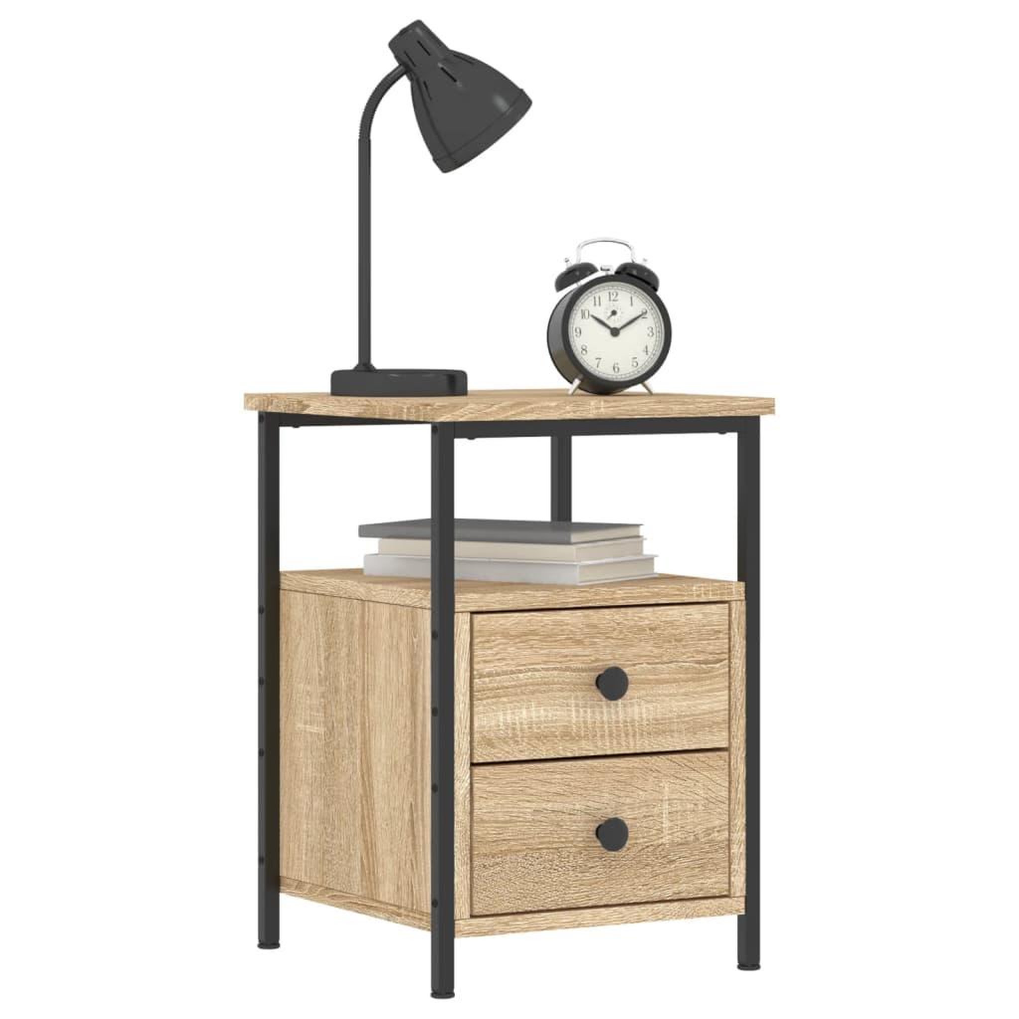 Voir la diapositive 3 : VIDAXL Table de chevet chene sonoma 34x35,5x50 cm bois d'ingenierie