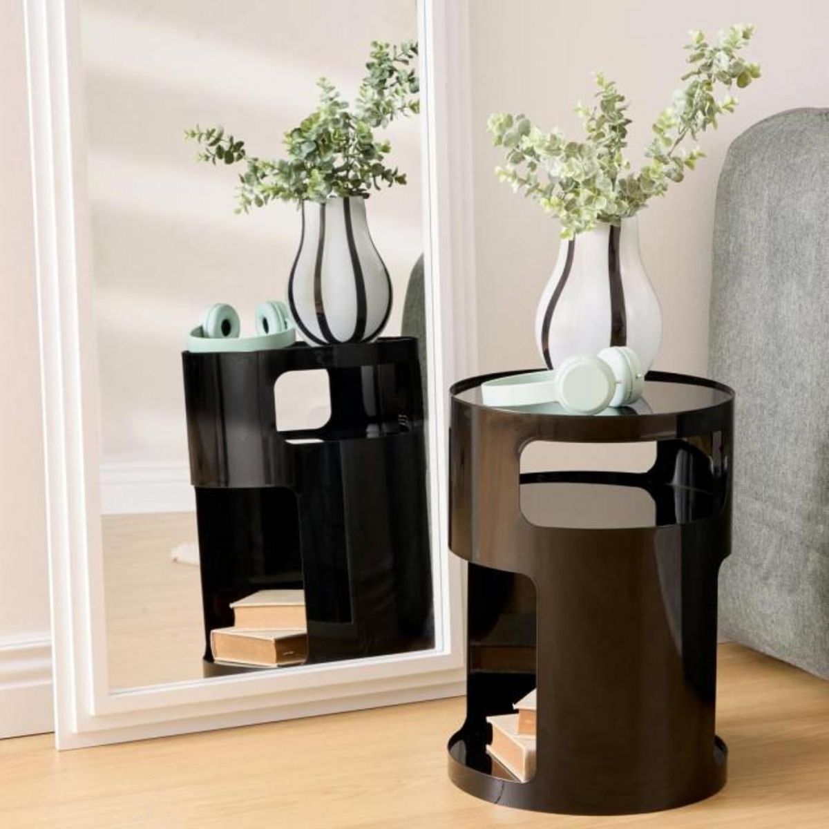 ATMOSPHERA Table d'Appoint Design  Ashdal  45cm Noir