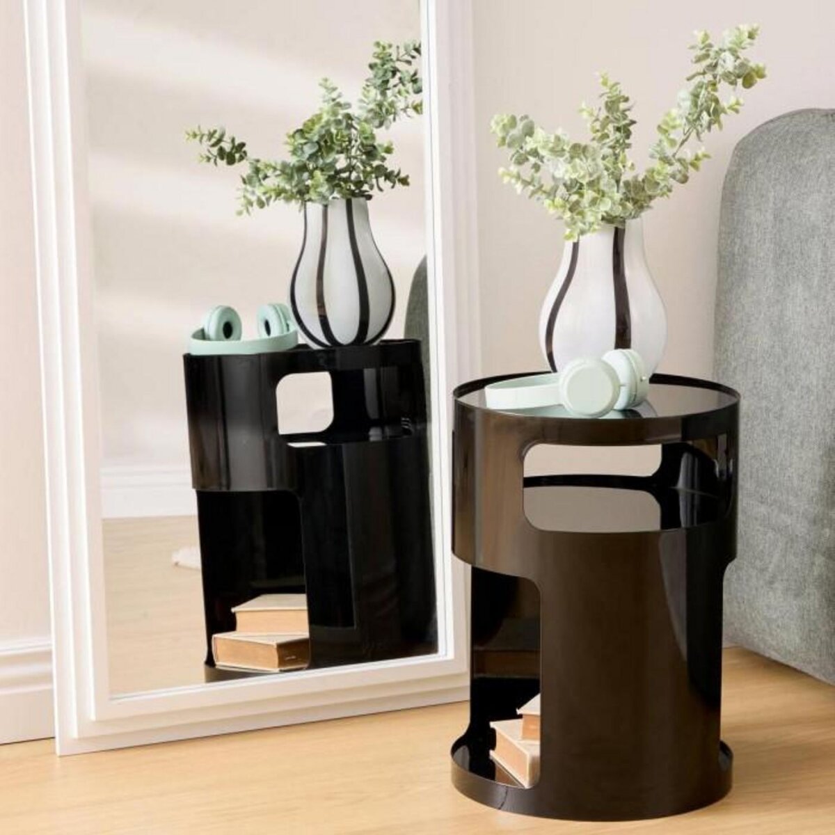 ATMOSPHERA Table d'Appoint Design  Ashdal  45cm Noir