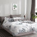 Home collection Parure housse de couette 100 % coton 57 fils Libful. Coloris disponibles : Blanc