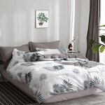 Home collection Parure housse de couette 100 % coton 57 fils Libful. Coloris disponibles : Blanc