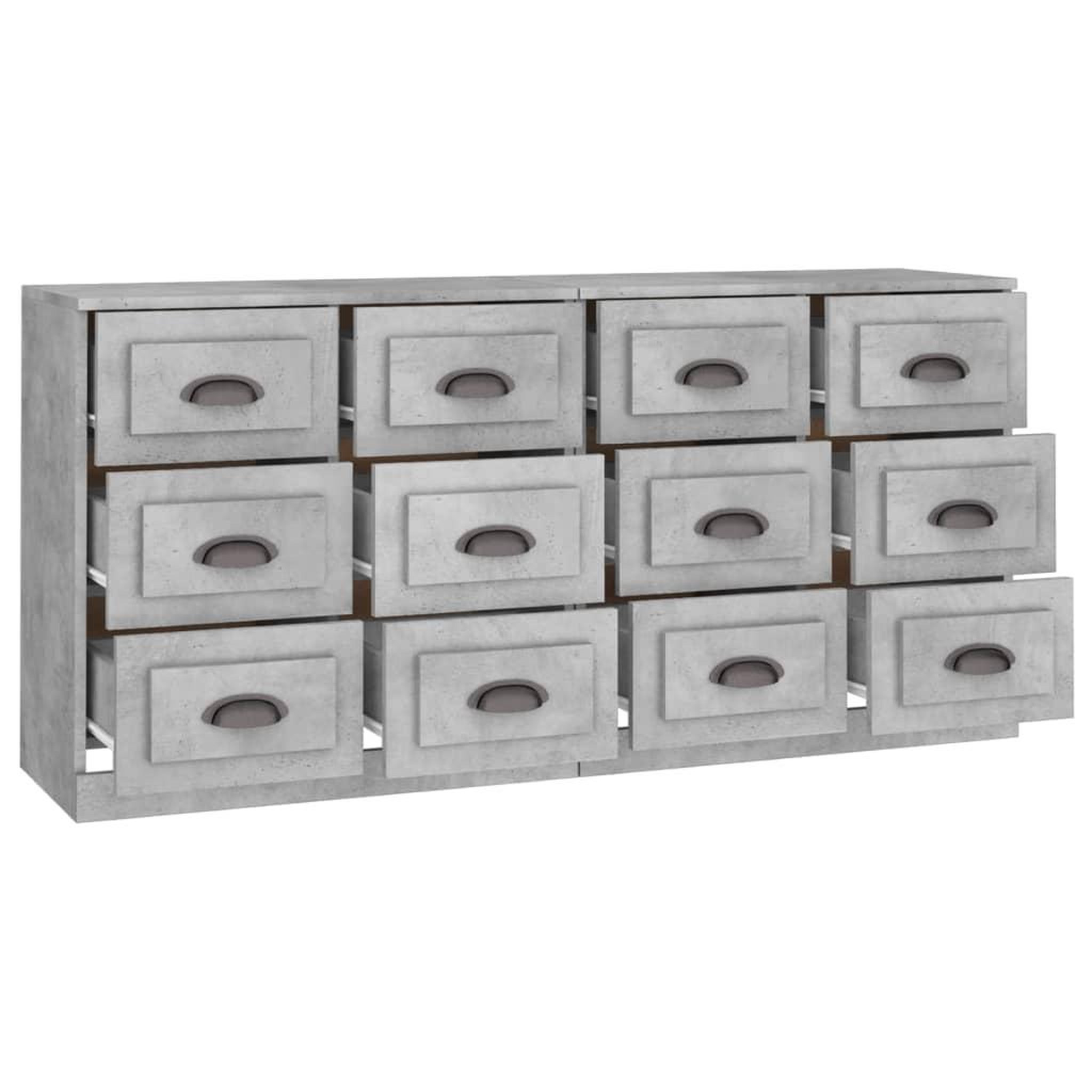Voir la diapositive 5 : VIDAXL Buffets 2 pcs gris beton bois d'ingenierie