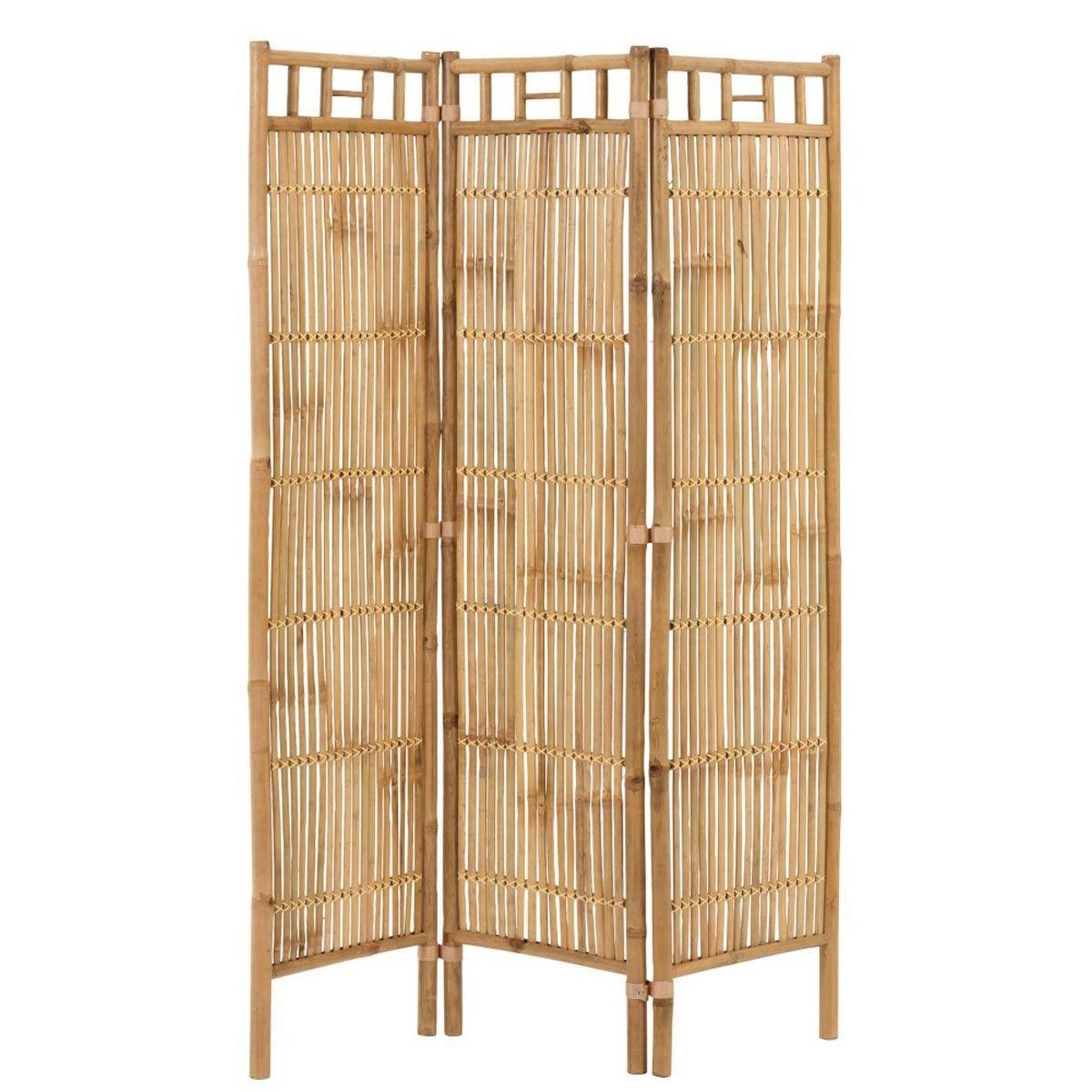 J-LINE Paravent en Bois  Bambou  120x160cm Naturel