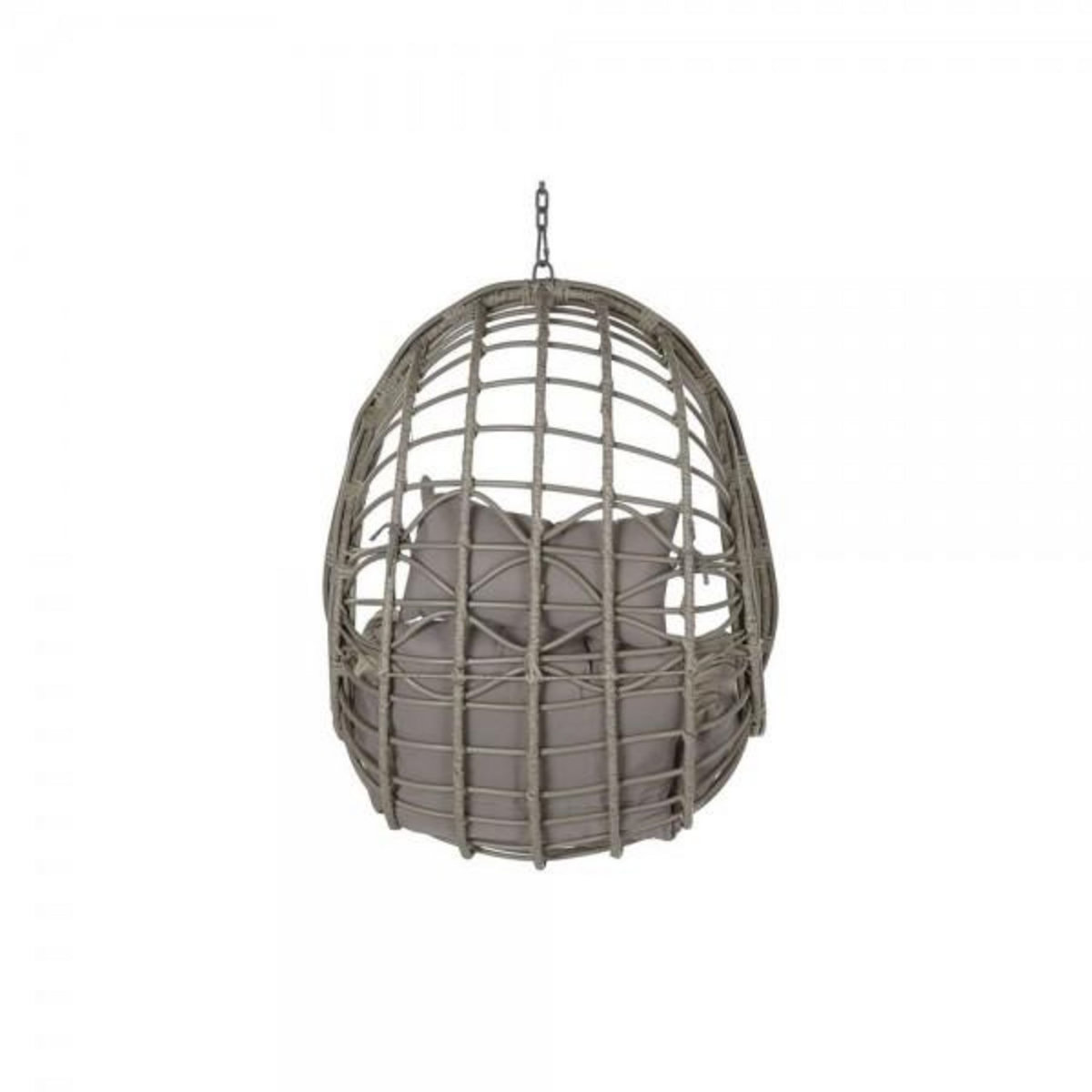 MARKET24 Fauteuil de jardin suspendu DKD Home Decor 90 x 70 x 110 cm Gris rotin synthétique Aluminium (92 x 70 x 113 cm)