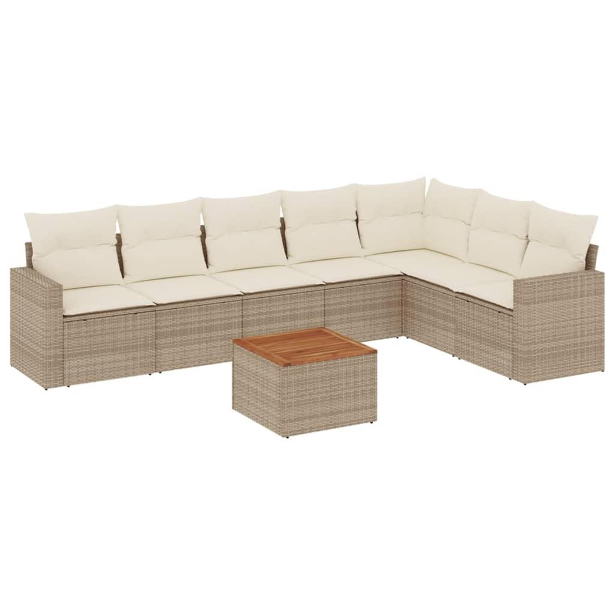 Voir la diapositive 2 : VIDAXL Salon de jardin avec coussins 8 pcs beige resine tressee