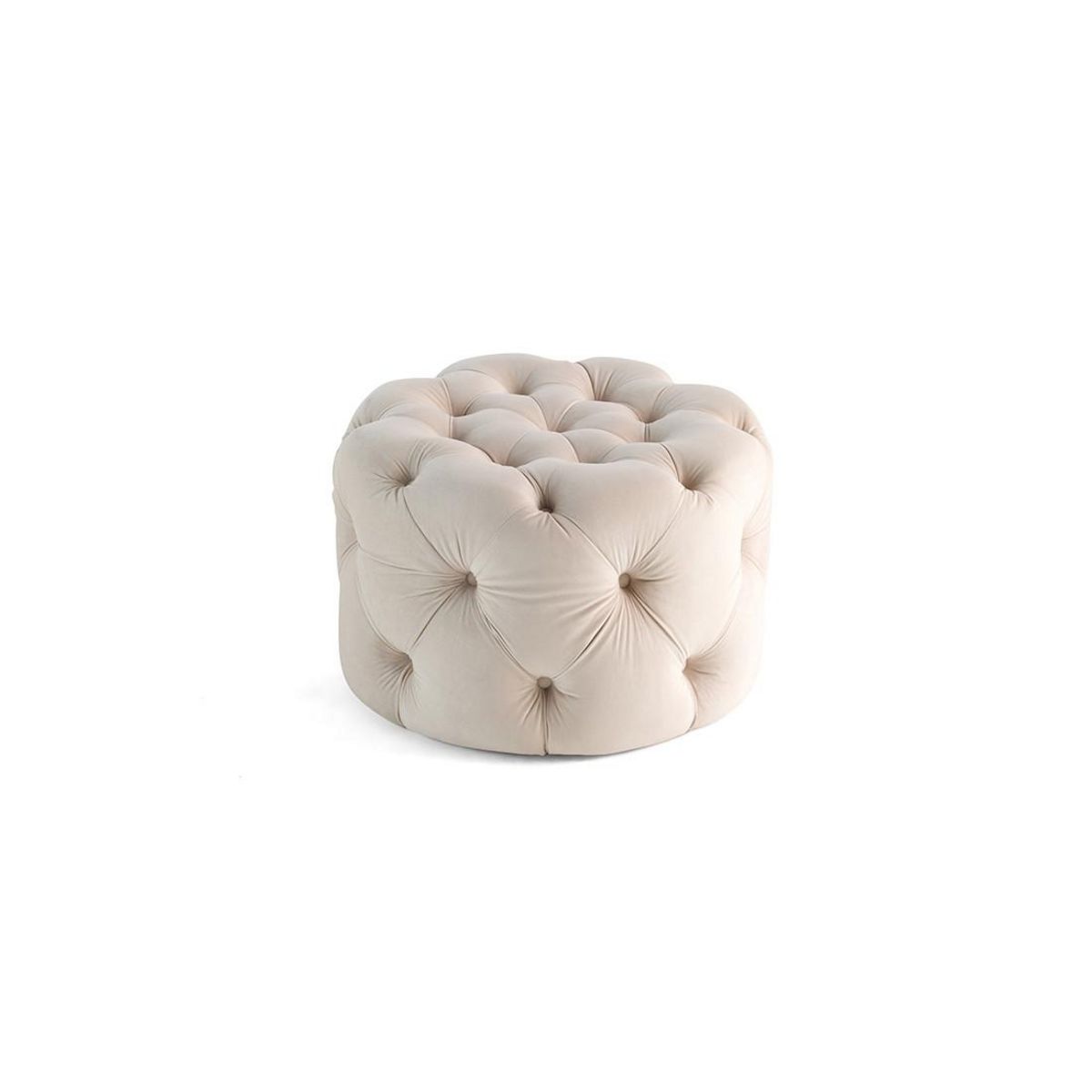 LISA DESIGN Gallata - pouf chesterfield rond - en velours