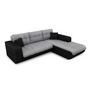 Voir la diapositive 2 : Canapé d'angle droit convertible CLELIA, 4 places, tissu microfibre gris PU blanc ou noir