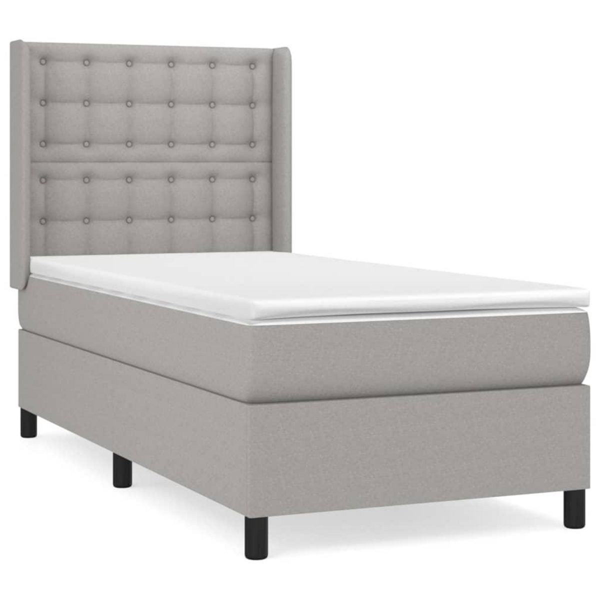 VIDAXL Sommier a lattes de lit avec matelas Gris clair 80x200 cm Tissu