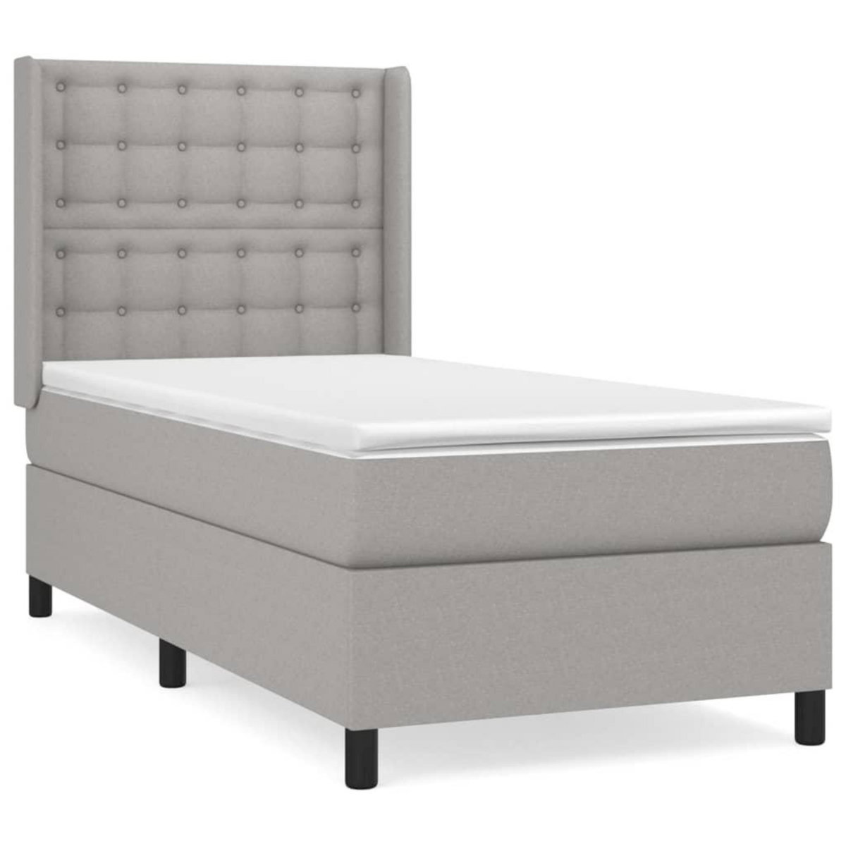 VIDAXL Sommier a lattes de lit avec matelas Gris clair 80x200 cm Tissu