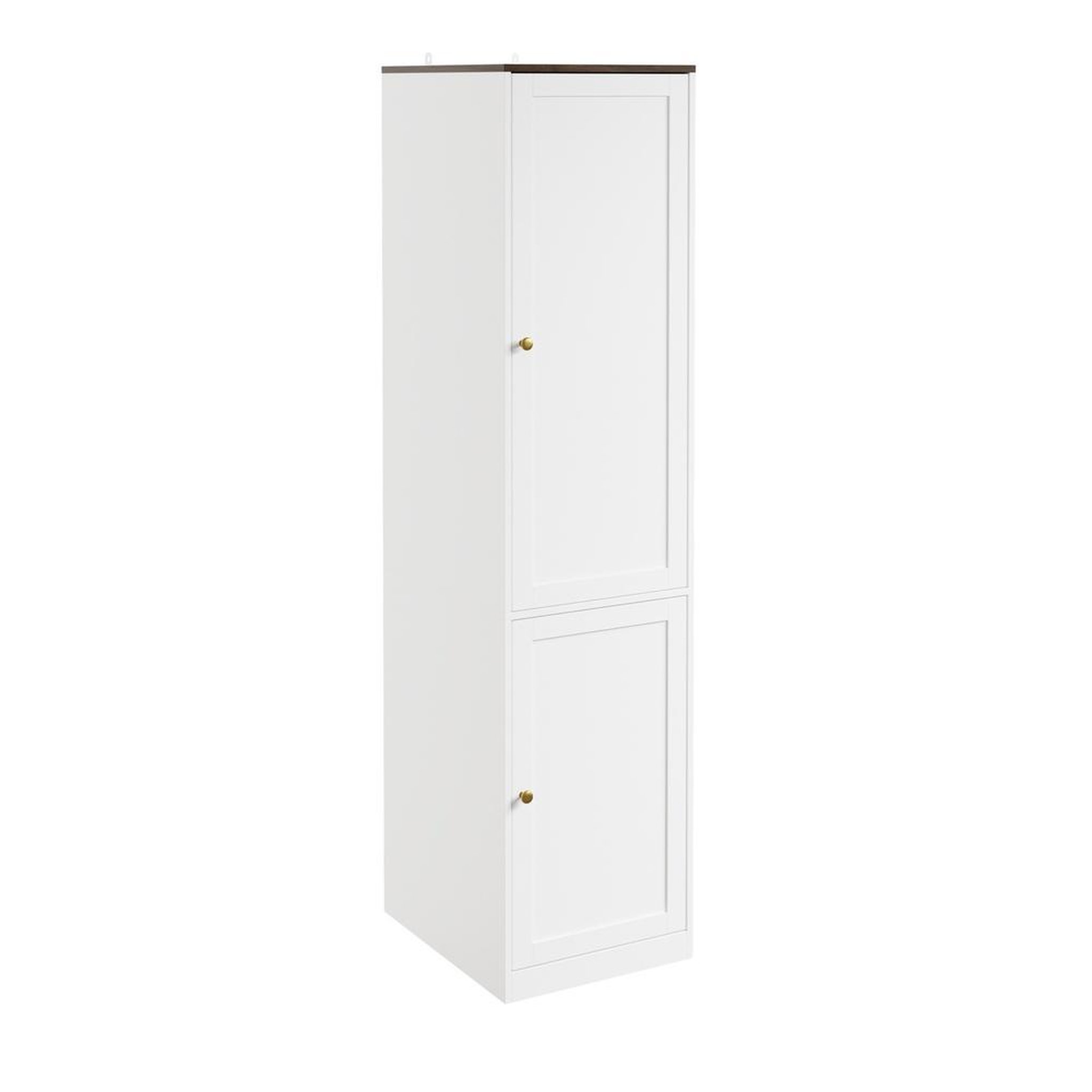 SOBUY Armoire étroite 2 portes blanc avec décor bois 45x55x187cm ksb03-w