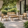 Voir la diapositive 2 : CONCEPT USINE Salon de jardin 4 places en acacia et cannage HANOI