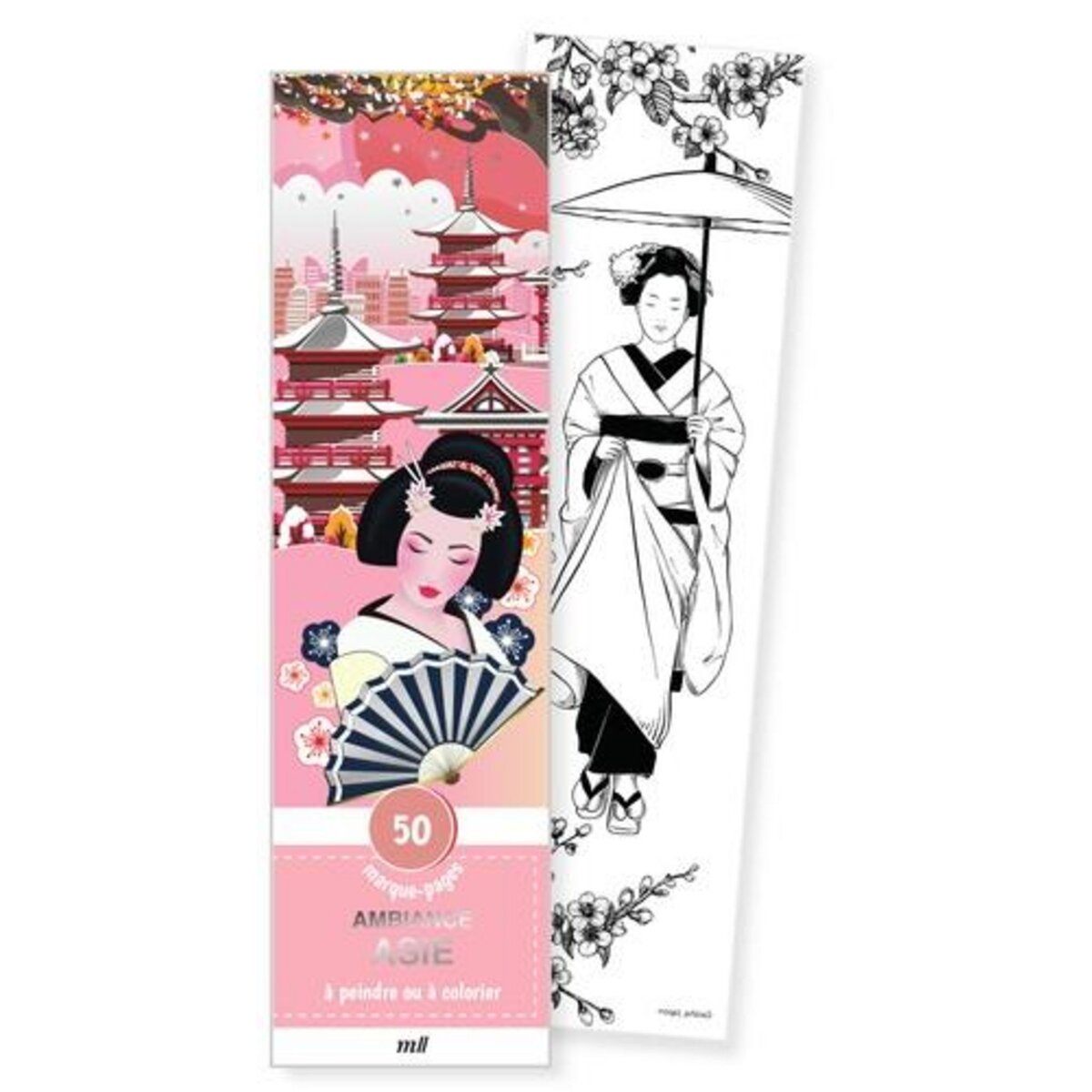 AMBIANCE ASIE. 50 MARQUE-PAGES A PEINDRE OU A COLORIER, Merci les livres