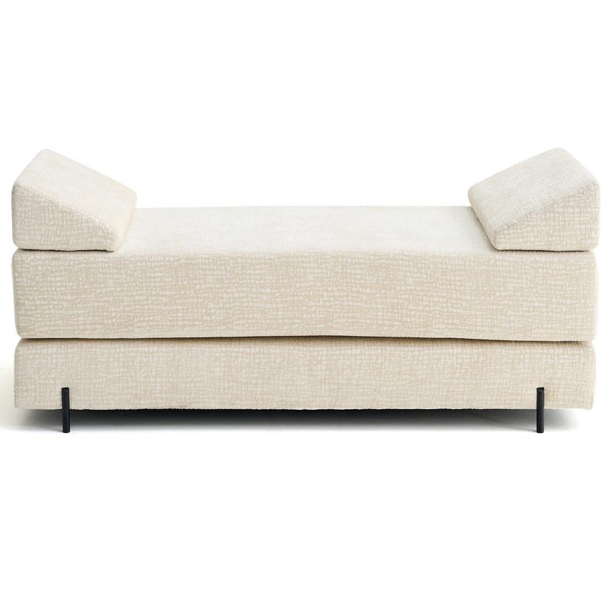 Voir la diapositive 1 : BEST MOBILIER Brescia - banquette 3 places convertible en tissu velours relief