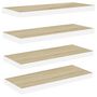 Voir la diapositive 2 : VIDAXL Etageres flottantes 4 pcs chene et blanc 80x23,5x3,8 cm MDF