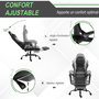 Voir la diapositive 5 : VINSETTO Vinsetto Fauteuil de bureau gamer style baquet racing - pivotant, inclinable - coussin lombaire, tétière, repose-pieds inclus - revêtement synthétique gris noir