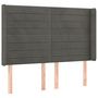 Voir la diapositive 2 : VIDAXL Tete de lit avec oreilles Gris fonce 147x16x118/128 cm Velours