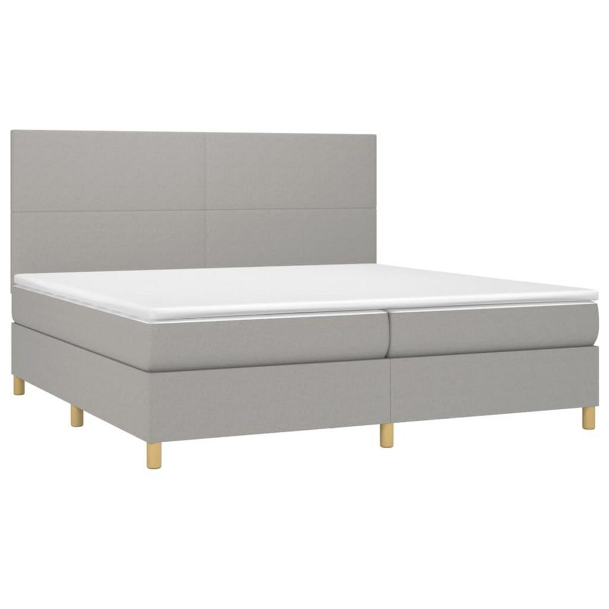 VIDAXL Sommier a lattes de lit avec matelas Gris clair 200x200cm Tissu