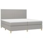 Voir la diapositive 3 : VIDAXL Sommier a lattes de lit avec matelas Gris clair 200x200cm Tissu